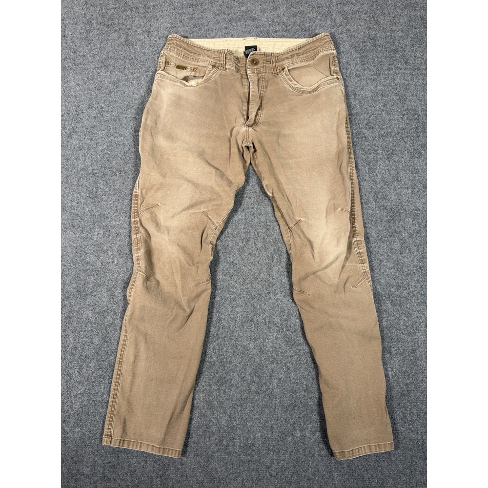 Kuhl Jeans Mens 35x30 Brown Free Kanvus Stretch Canvas Hiking Outdoor Patina Dye